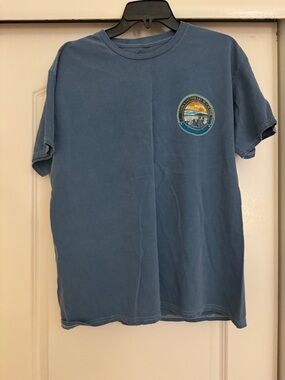 Men's Blue Graphic Pocket-Print Tee